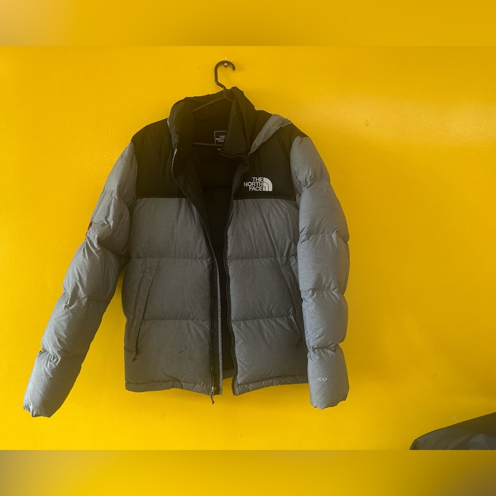 The North Face Two-Tone Black and Gray Puffer Jacket
